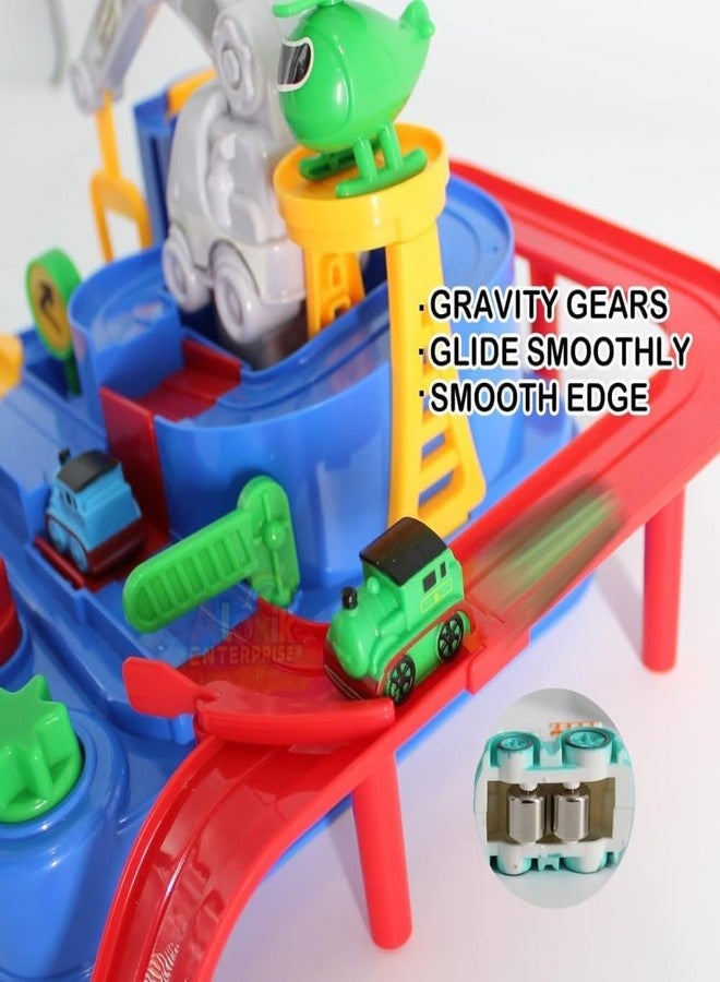 Black Foru Train Track Racer Playset ? Toddler Rail Train Puzzle & City Rescue Game for 3-4 Year Olds - Image 5